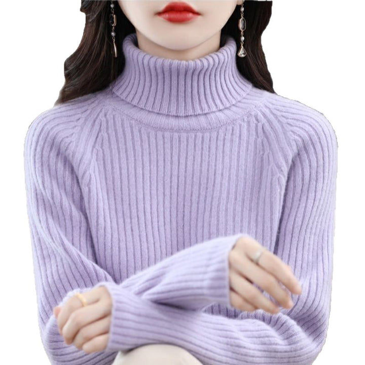Damen kuscheliger Rollkragenpullover mit Rippstruktur Drune