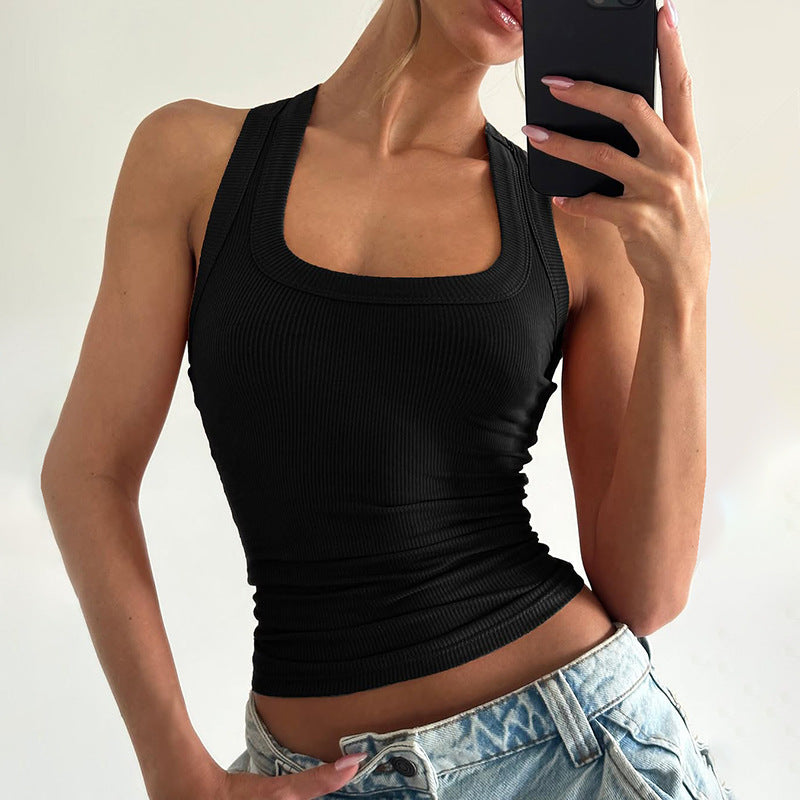 Damen Sportliches Crop-Top Drune