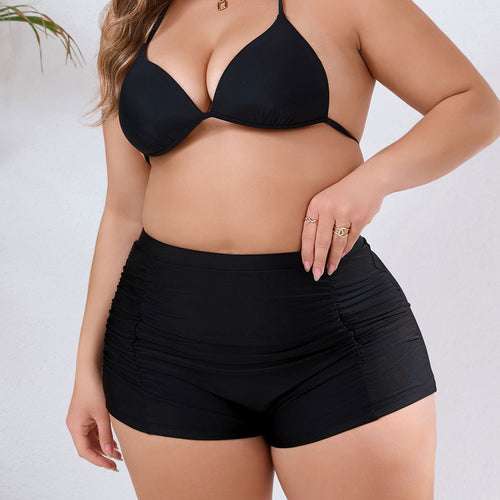 Damen Hochtaillierte Badeshorts mit dezenten Rüschendetails Drune