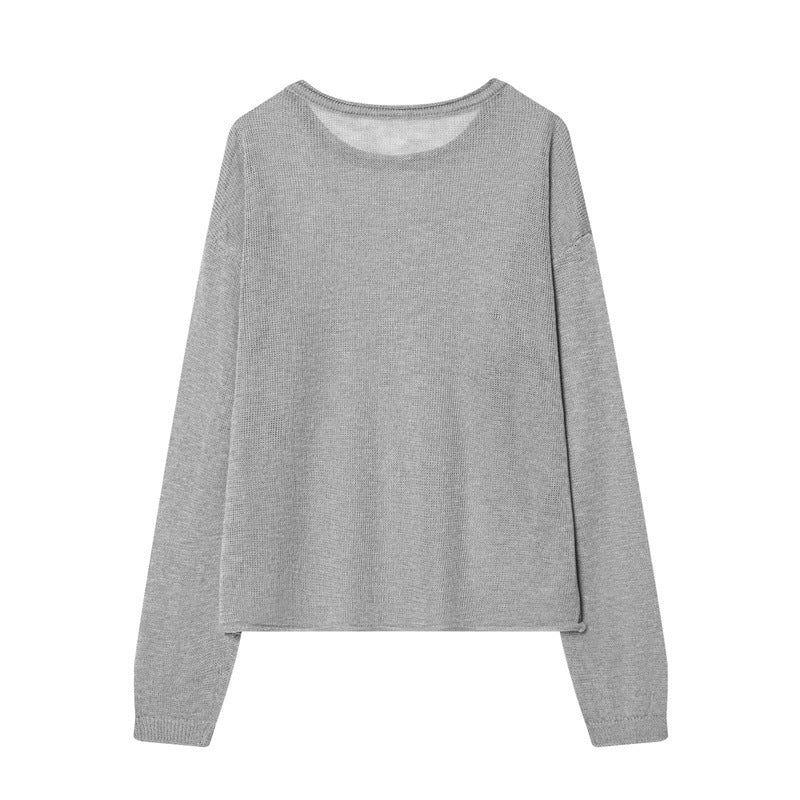 Damen Feinstrick-Loungewear-Set mit Rundhals-Pullover, weitem Palazzo und strukturierter Rock-Overlay Drune