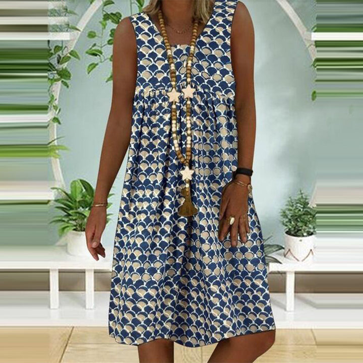 Damen Freizeitkleid mit fließendem Schnitt und verspieltem Muster Drune