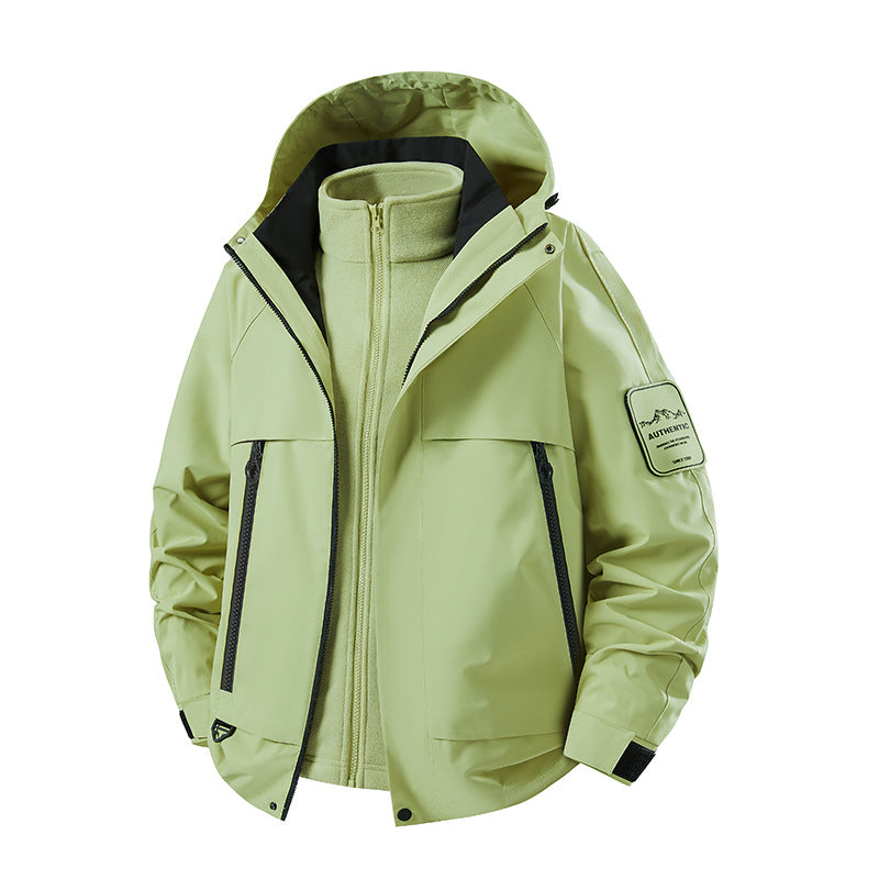 Herren multifunktionale Wasserfeste Softshell-Regenjacke mit abnehmbarer Fleece-Innenjacke Drune