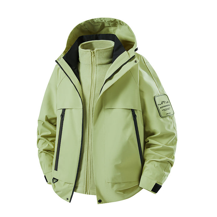 Herren multifunktionale Wasserfeste Softshell-Regenjacke mit abnehmbarer Fleece-Innenjacke Drune