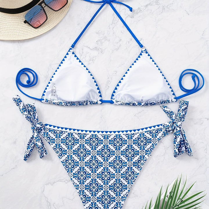 Damen Triangel-Bikini mit verspieltem Knoten-Design Drune