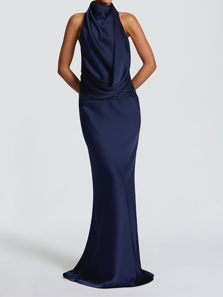 Damen Elegantes Hochzeitskleid mit schimmerndem Taillenband Drune