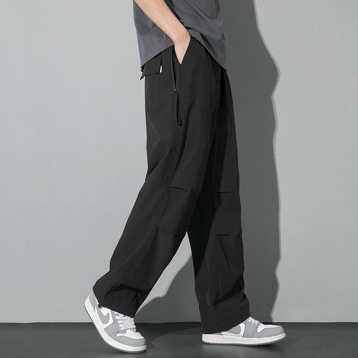 Herren Weite Utility-Cargo-Hose mit Tunnelzugbund, Knieabnähern & verstellbarem Saum Drune