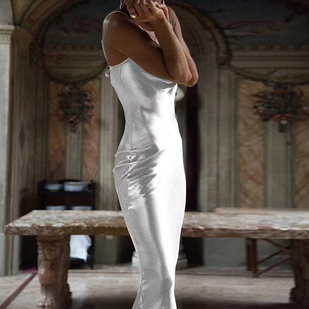 Damen Satin Slip Kleid Drune