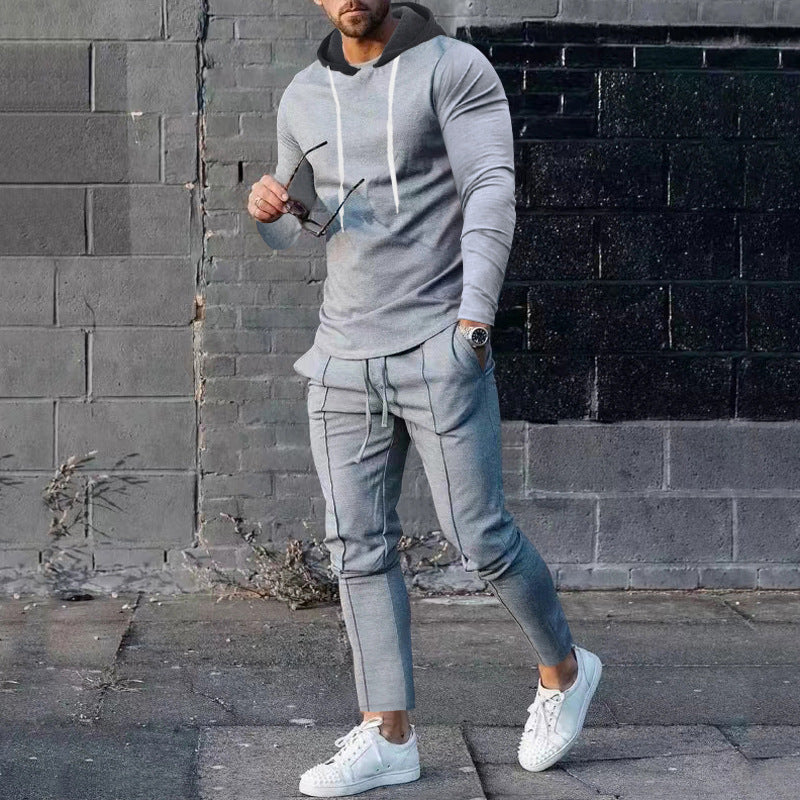 Herren nan zweiteiliges Kapuzen-Lounge-Set mit schmal geschnittenem Kapuzenpullover und tapered Jogginghose Drune