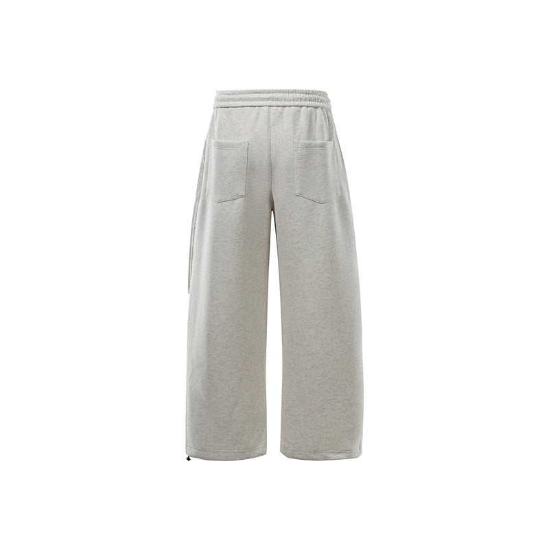 Unisex Weite Sweat-Cargohose mit Ebenenpasse, elastischem Kordelbund und verstellbarem Saum Drune