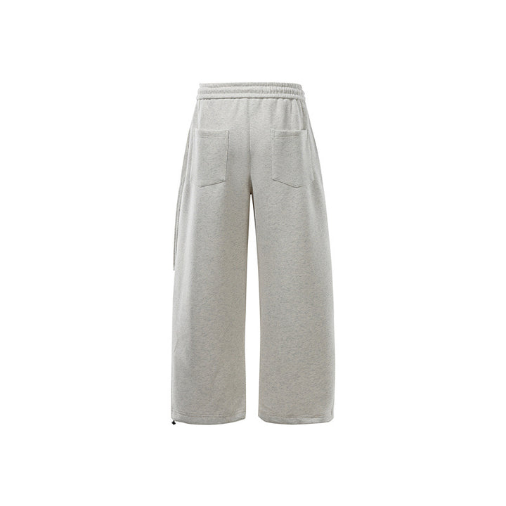 Unisex Weite Sweat-Cargohose mit Ebenenpasse, elastischem Kordelbund und verstellbarem Saum Drune