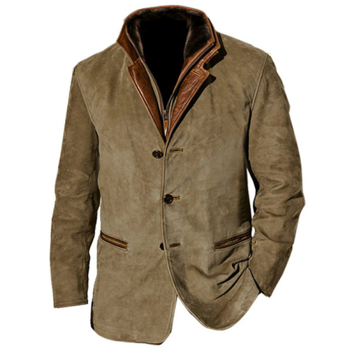 Herren Wildleder-Sakko mit herausnehmbarer Leder-Innenweste Drune