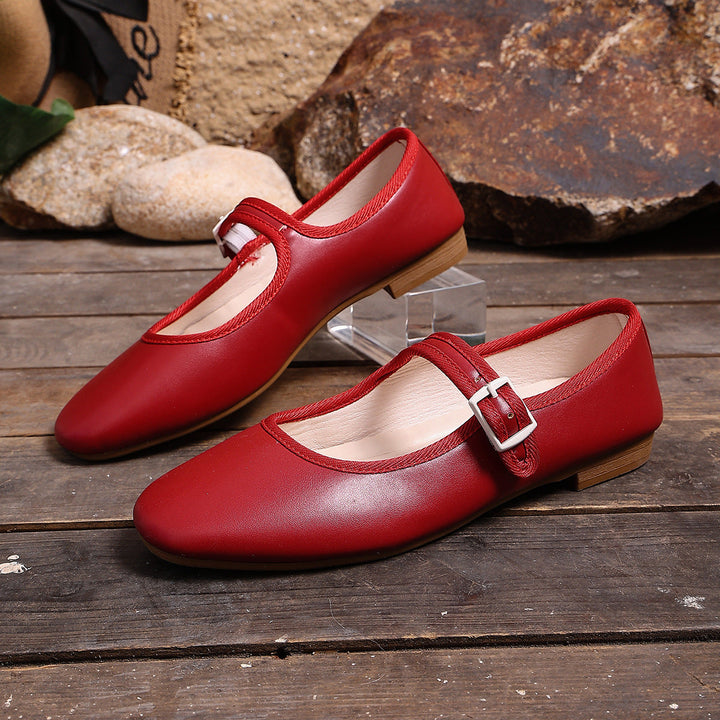 Damen Ballerinas mit praktischem Schnallenverschluss und bequemer Sohle Drune