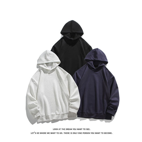 Herren Oversize-Kapuzenpullover mit Raglannähten und minimalistischem Streetwear-Design Drune