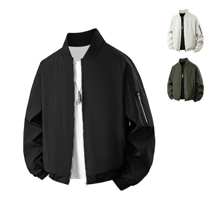Herren Modische Übergangsjacke mit Reißverschluss Drune