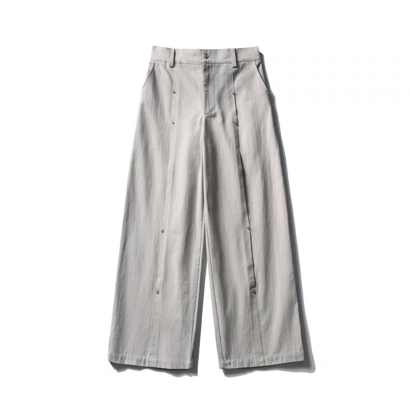 Damen Weite High‑Waist Culotte‑Hose aus strukturierter Baumwollmischung Drune