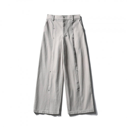 Damen Weite High‑Waist Culotte‑Hose aus strukturierter Baumwollmischung Drune