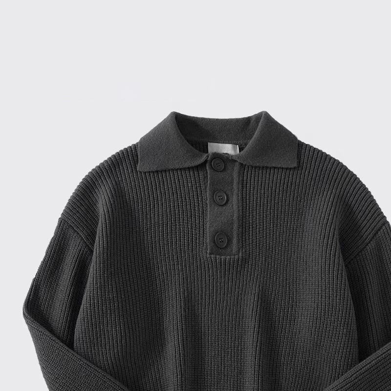 Damen Strickpullover mit modernem Polokragen Drune