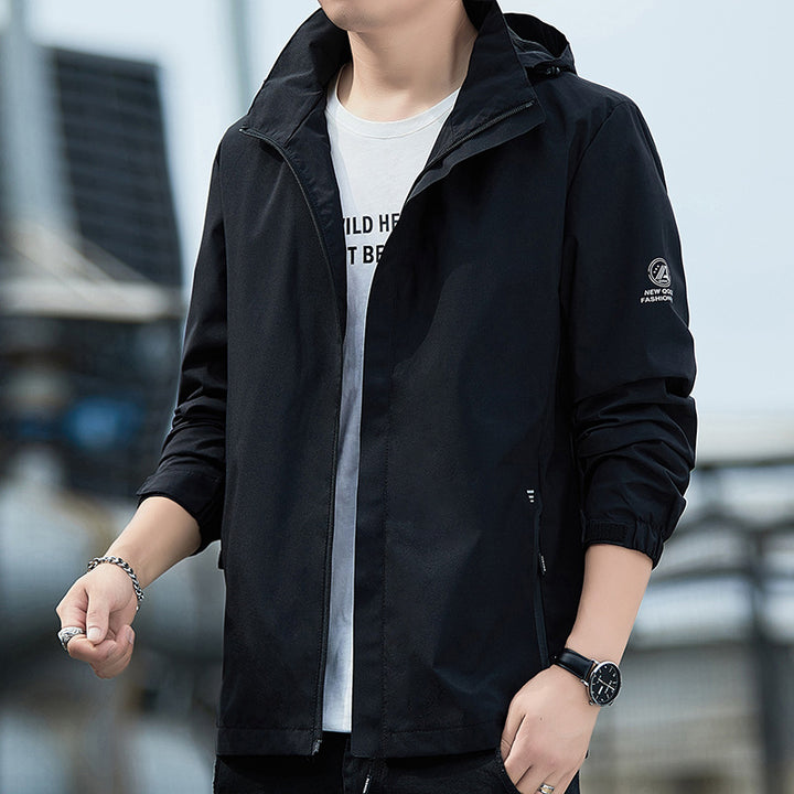 Herren Leichte Regenjacke mit verstellbarer Kapuze Drune