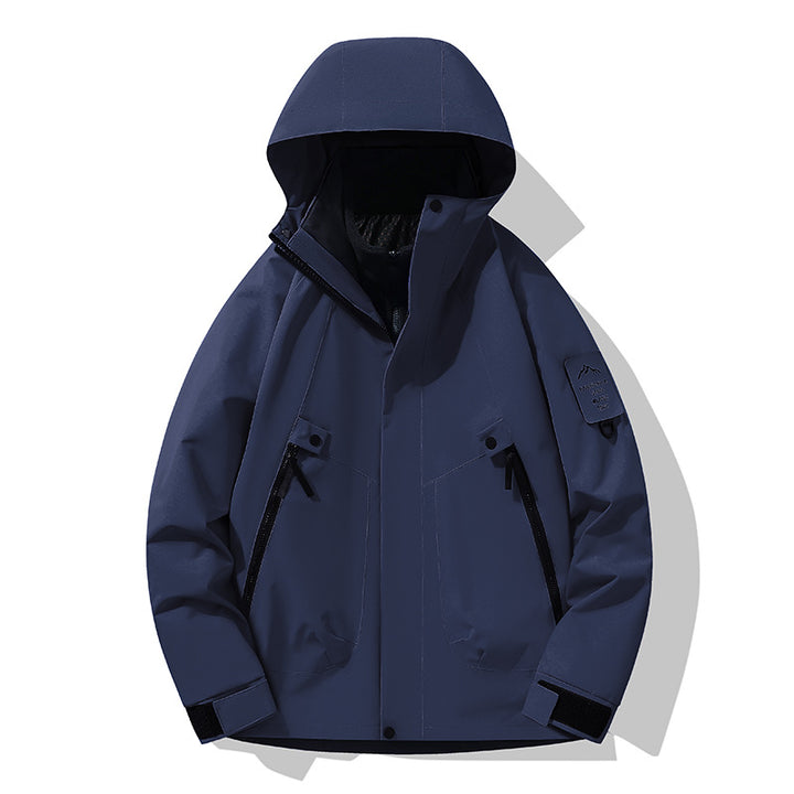 Unisex Wasserdichte, atmungsaktive Hardshell-Outdoorjacke mit Kapuze Drune