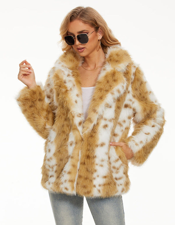 Damen Fuzzy Oversized Jacke Drune