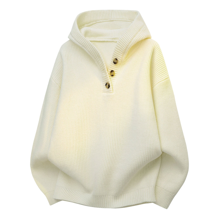 Herren Gemütlicher Hoodie mit Knopfdetails und Rippenstruktur Drune