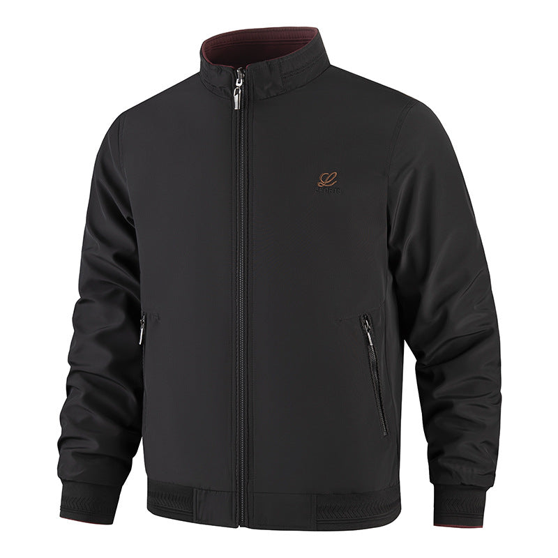 Herren Modische Freizeitjacke mit hohem Stehkragen und praktischen Taschen Drune