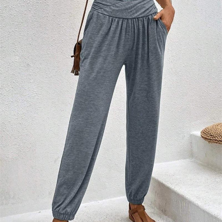 Damen Bequeme Freizeithose mit weit geschnittenem Bund und seitlichen Taschen Drune