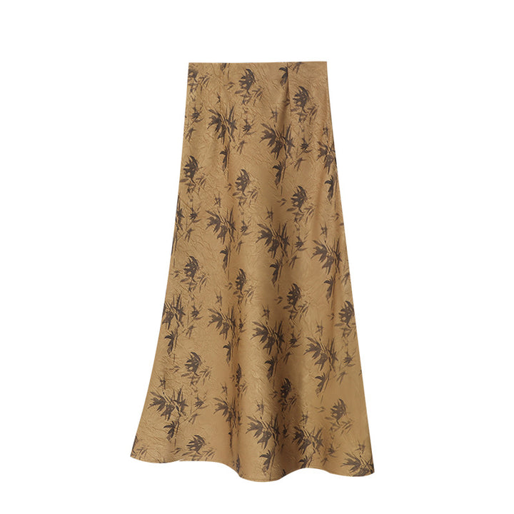 Damen Eleganter Maxirock mit floralem Design und fließendem Schnitt Drune