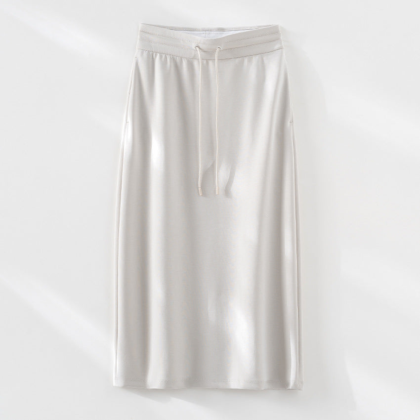 Damen Midirock aus weichem Jersey mit elastischem Bund und Kordelzug Drune