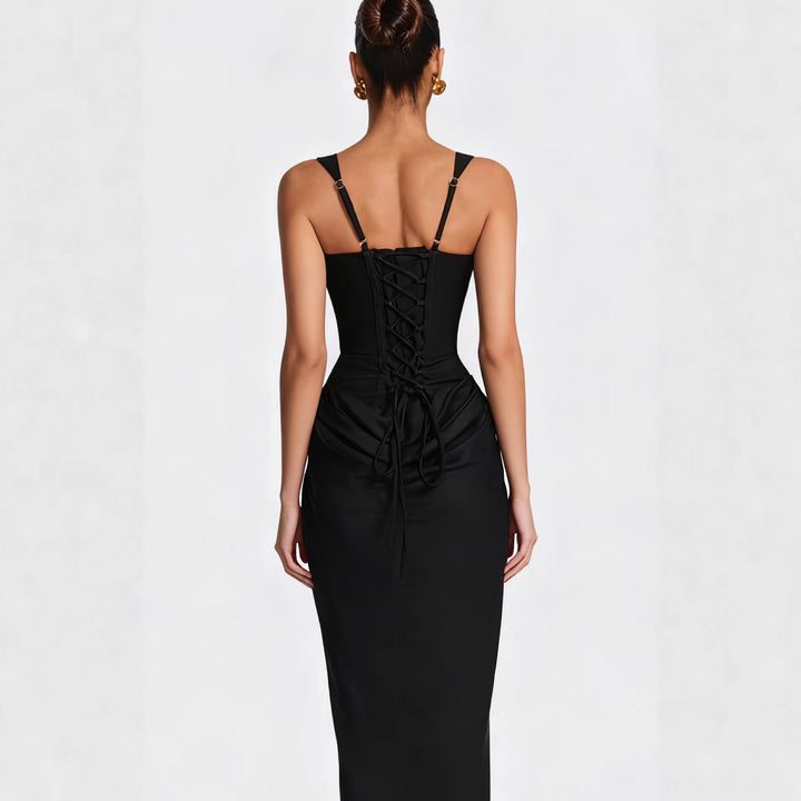 Damen Elegantes und figurbetontes Abendkleid mit vollständig gefüttertem Rock Drune