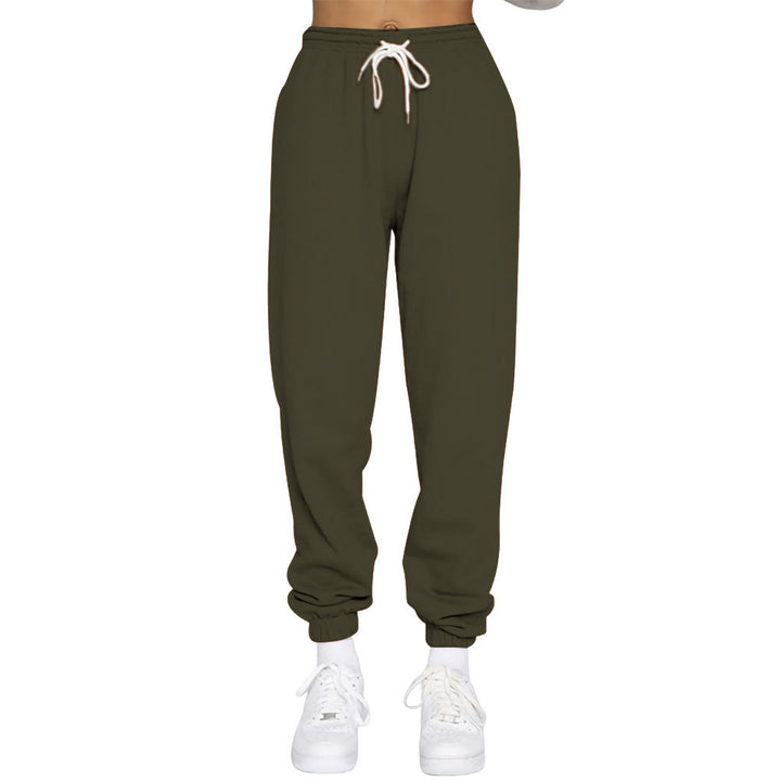Damen nan High‑Waist Relax-Jogginghose mit elastischem Komfortbund, Kordelzug und gerippten Knöchelbündchen Drune
