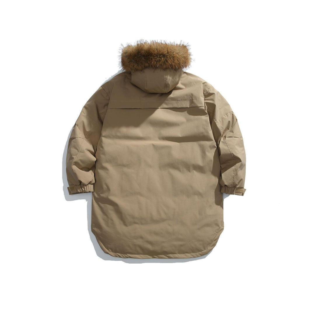 Herren Gefütterter Winterparka mit abnehmbarer Kunstfellkapuze Drune