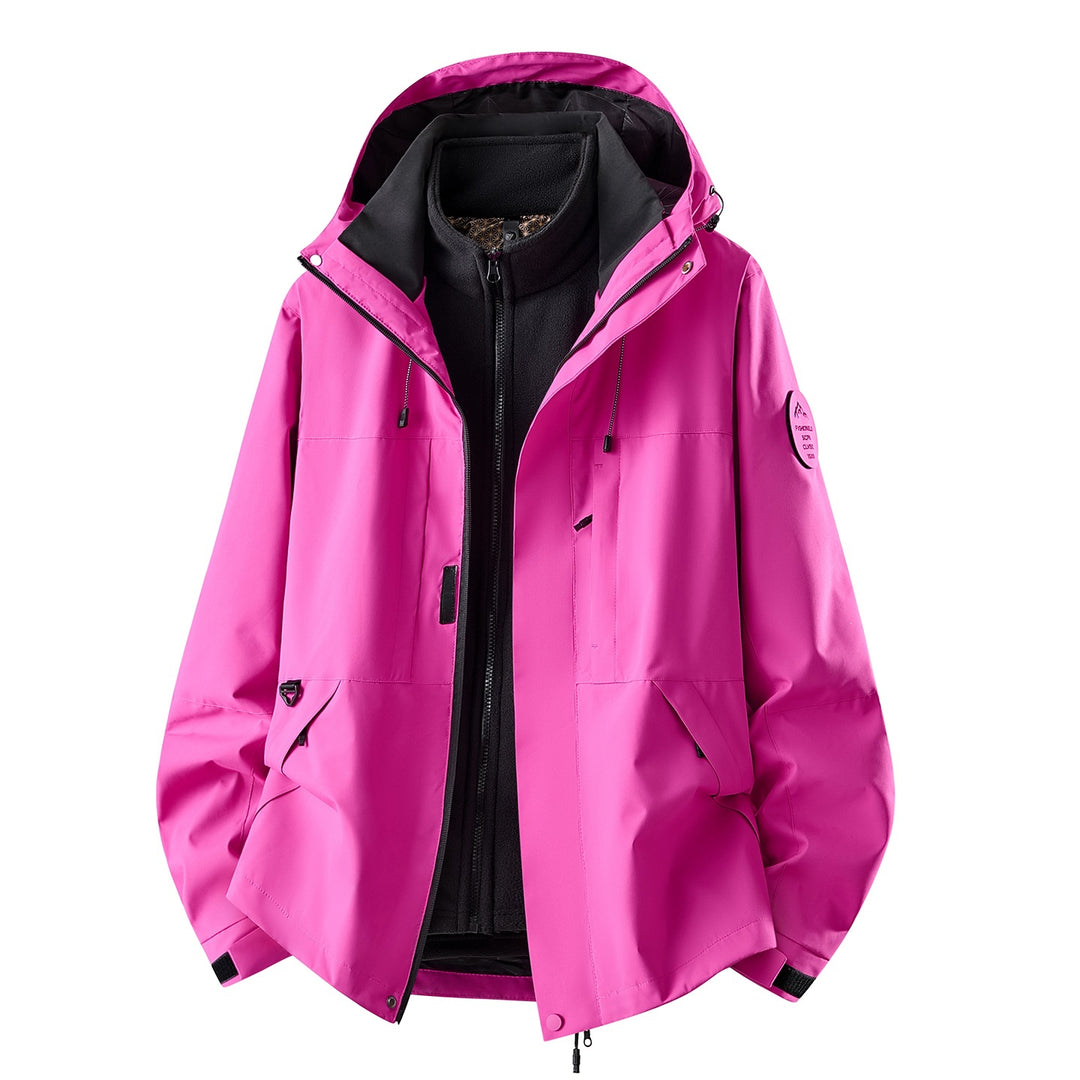 Damen Dreiteilige wasserdichte Outdoorjacke mit abnehmbarem Fleece-Innenlayer Drune