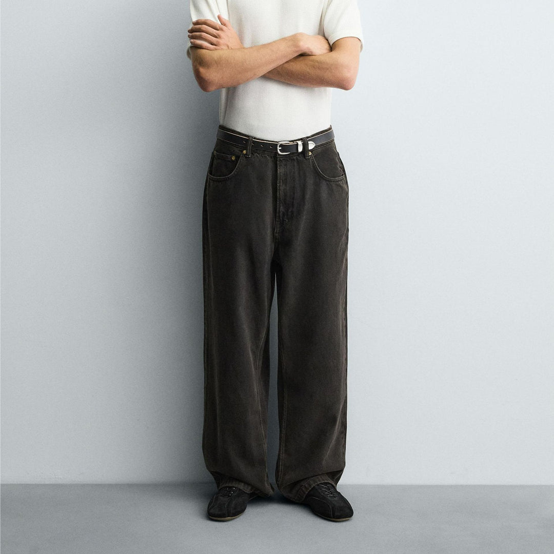 Damen High‑Waist Cropped Wide‑Leg Jeans aus weichem Stretch-Denim Drune