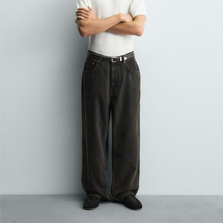 Damen High‑Waist Cropped Wide‑Leg Jeans aus weichem Stretch-Denim Drune