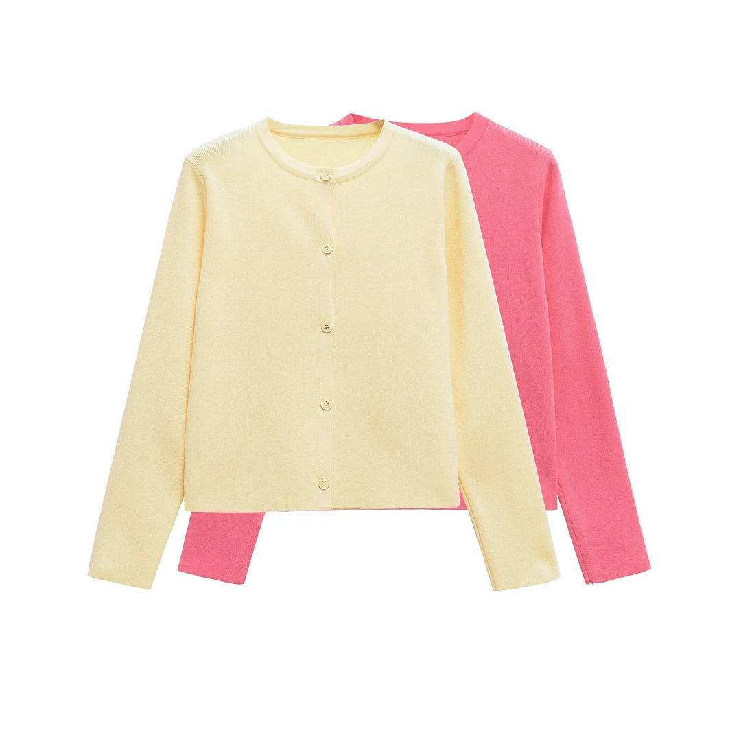 Damen Strickjacke mit knöpfbarem Design und elegantem Rundhalsausschnitt Drune
