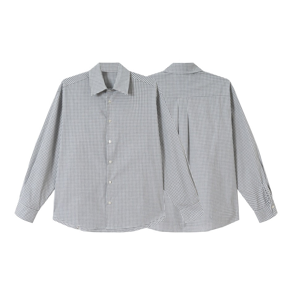 Unisex Oversized Karo-Hemd im Relaxed-Fit mit abgerundetem Saum Drune