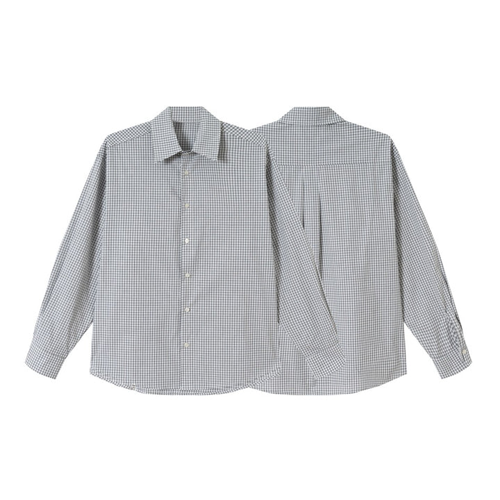 Unisex Oversized Karo-Hemd im Relaxed-Fit mit abgerundetem Saum Drune