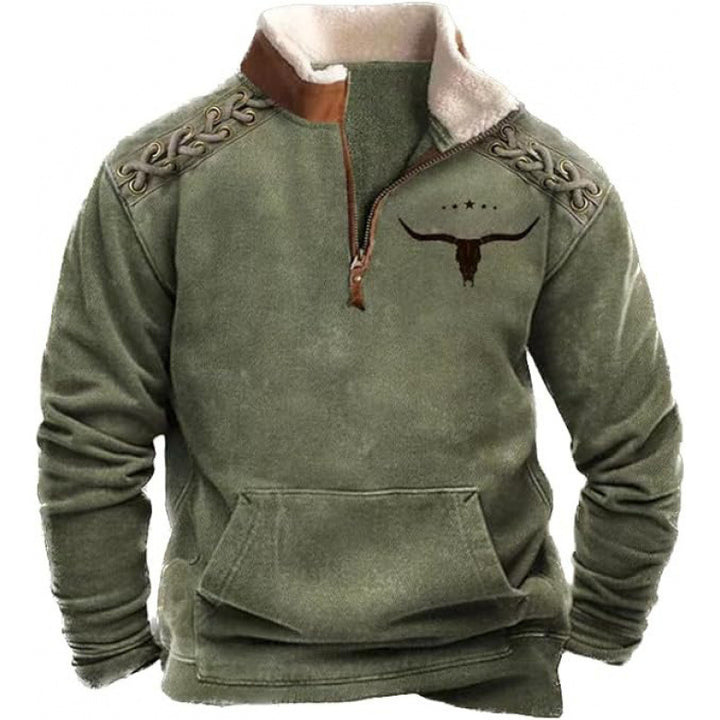 Herren Wärmender Fleece-Pullover mit Stehkragen Drune