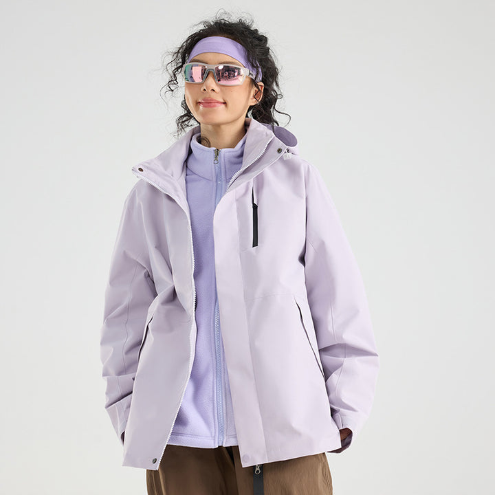 Damen Leichte wasserdichte Parka-Kapuzenjacke mit versiegelten Nähten und Kordelzug Drune