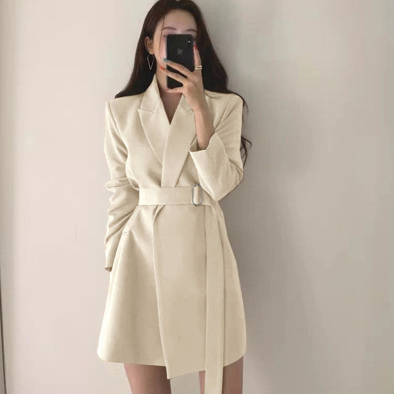 Damen Eleganter Blazer-Kleid Drune