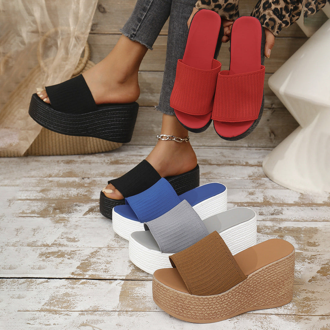 Damen Wedge-Pantoletten mit komfortablem Fußbett und flexiblem Obermaterial Drune