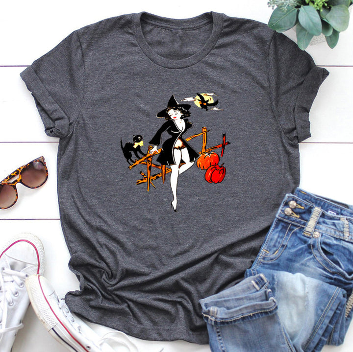 Damen Verspieltes Halloween Grafik T-Shirt Drune