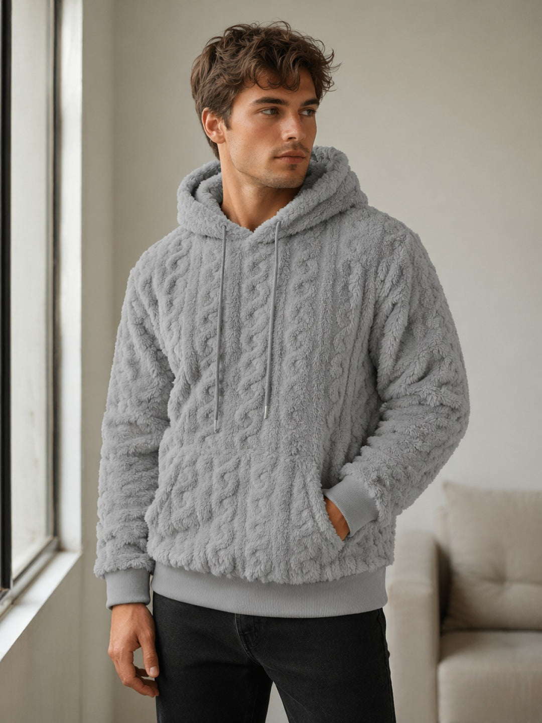 Herren Gemütlicher Kapuzenpullover Drune