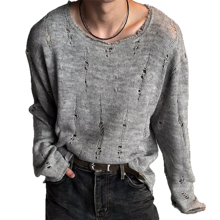 Herren Lässiger, oversized Strickpullover mit Distressed-Details Drune