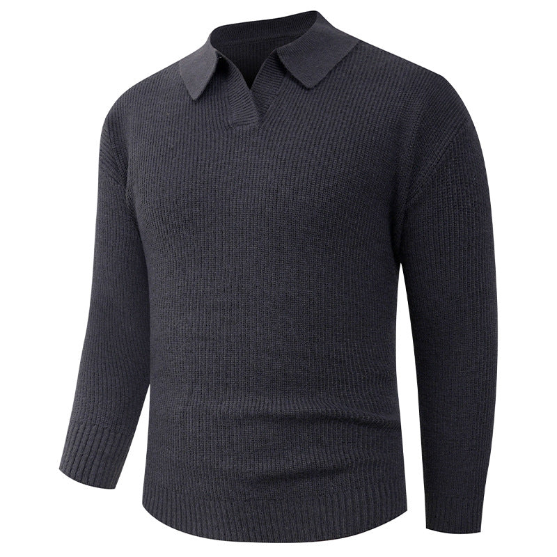 Herren Feines Strick-Poloshirt mit Hemdkragen und geripptem Saum Drune