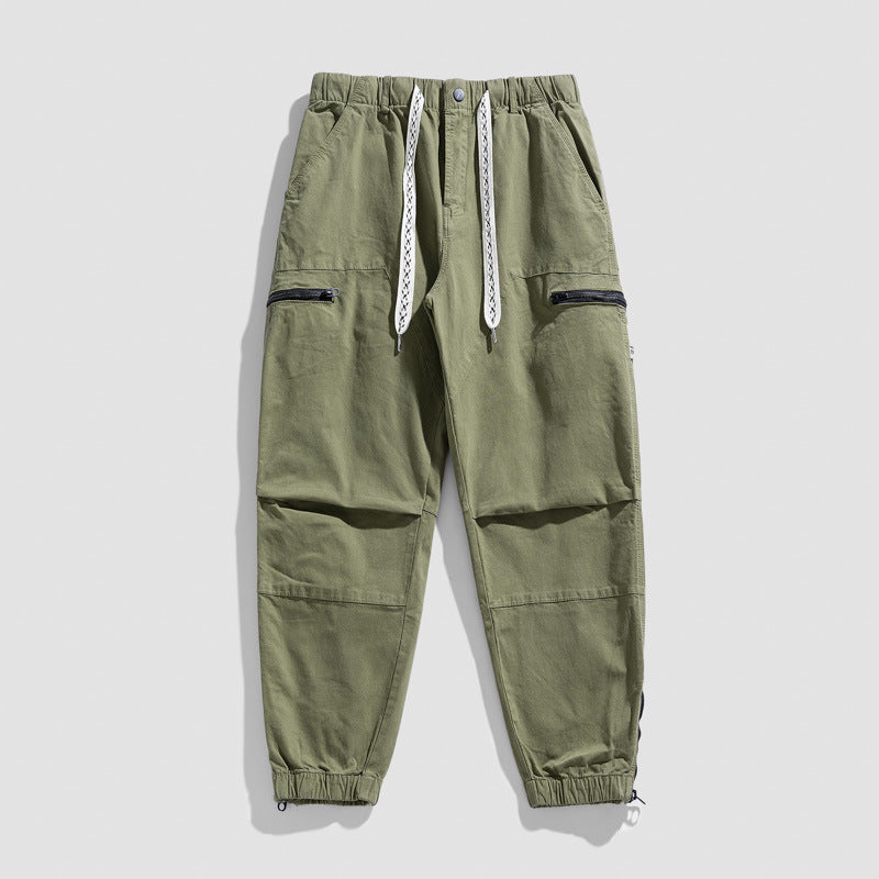 Herren Utility-Cargohose mit elastischem Bund, Tunnelzug und Reißverschlusstaschen Drune