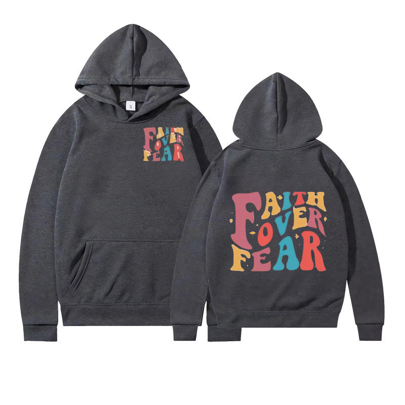 Damen Kapuzenpullover mit kreativem Schriftzug und weichem Innenfleece Drune