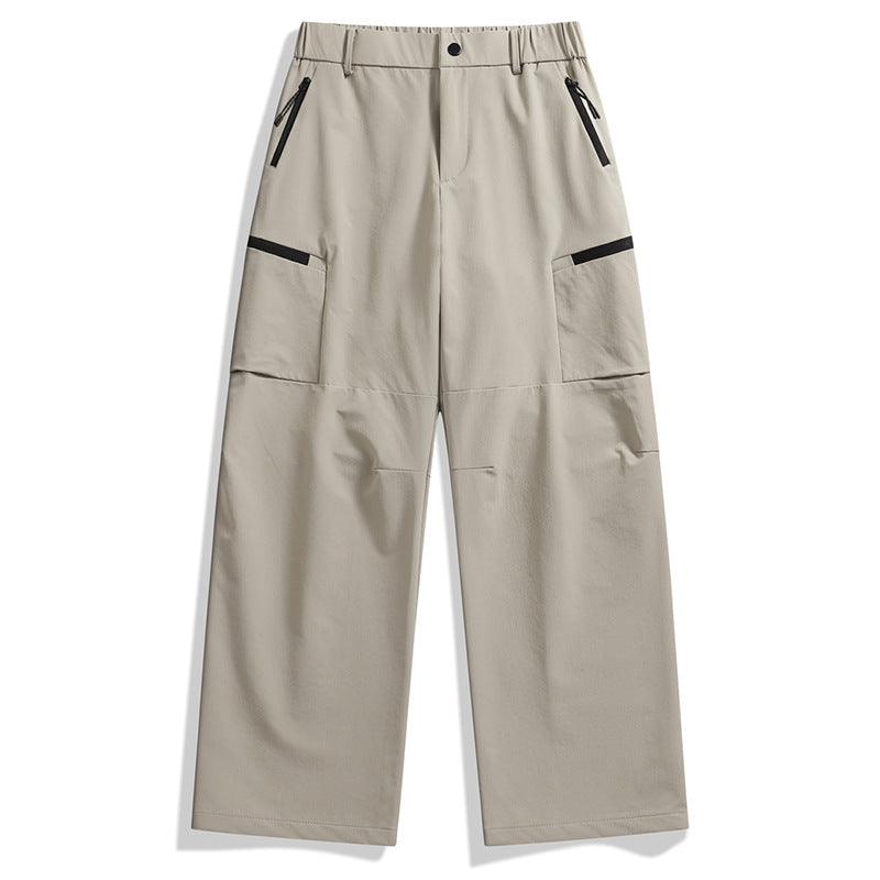 Herren Technische Utility-Cargo-Hose mit weitem Bein, elastischem Bund & Reißverschlusstaschen Drune