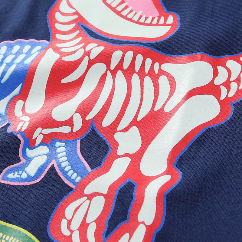 Jungen T-Shirt mit aufregendem Dinosaurier-Skelett-Design Drune